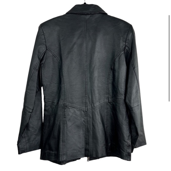 Jacqueline Ferrar Authentic Pig Nappa Genuine
Leather Black Zip Up Jacket size S - Picture 3 of 10
